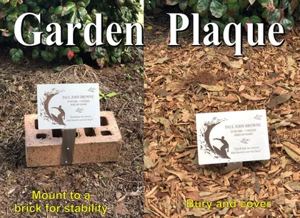 Engraved garden plaque