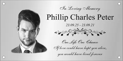 Memorial bench plaque design