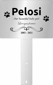Pet garden plaque on a stainless steel stake