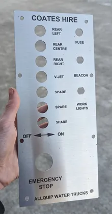 Example of our stainless steel plates & tags work
